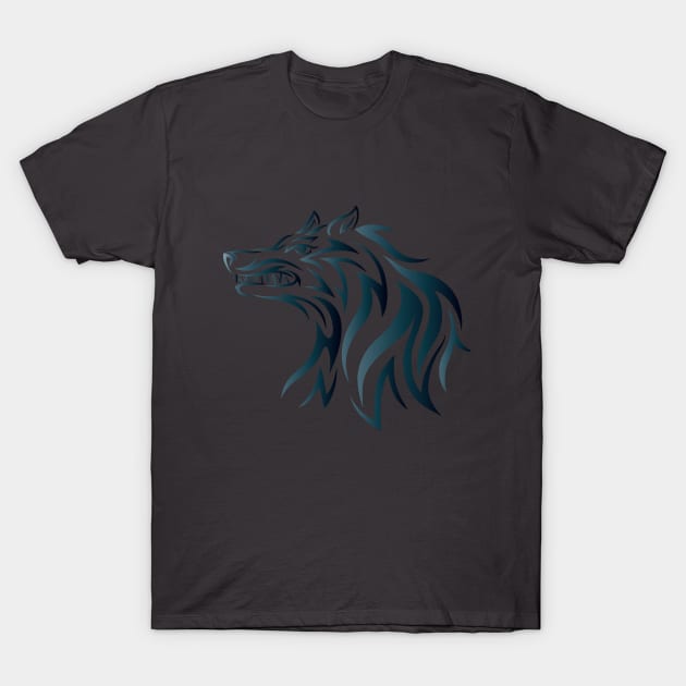 Wolf Tribal T-Shirt by martinussumbaji